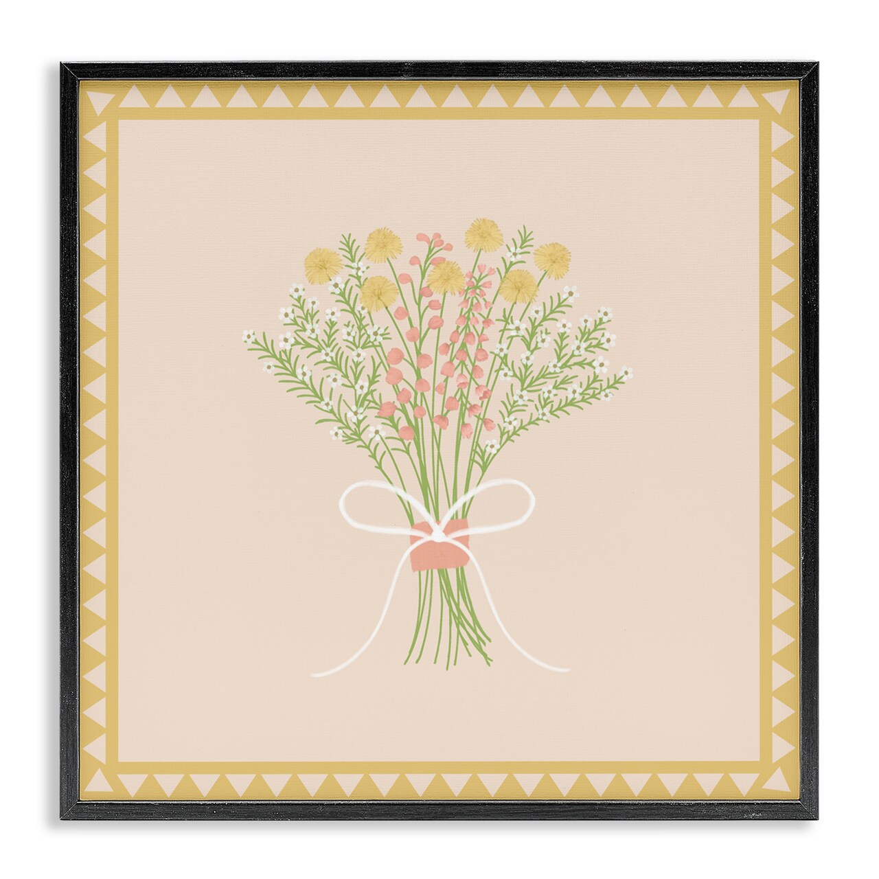 Stupell Industries Yellow Bordered Spring Bouquet Framed Giclee, design by Adrienne Morris